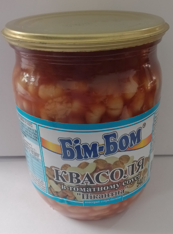 Квасоля в томатному соусі Пікантна БІМ-БОМ, консерва стерилізована , 540 грам с/б